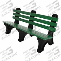 ULTRASITE Outdoor Bench: Comfort Park Avenue, 72 in Overall Lg, 33 1/2 in Overall Ht, Green, Black (MPN PB 6GRECPAE). Key specifications — Manufacturer Part Number: PB 6GRECPAE; Brand: ULTRASITE; Frame Color: Black; Product Type: Outdoor Bench; Seat Color: Green; Series: Comfort Park Avenue.