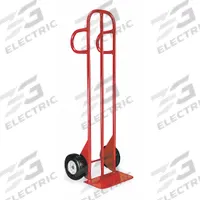 DAYTON General Purpose Hand Truck: 500 lb, Dual-Loop Handle, Red, Steel, Semipneumatic, 8 in Wheel (MPN 5Z080). Key specifications — Brand: DAYTON; Color: Red.