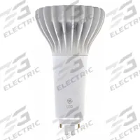 GE LAMPS Compact LED Bulb: Type A, 4-Pin (GX24q), PL Vertical, LED, 2700K, 1,800 lm Light Output (MPN LED19GX24Q-V/827). Key specifications — Brand: GE LAMPS; Bulb Designation: LED19GX24Q-V/827; Dimmable: No; Color Temperature: 2700K.