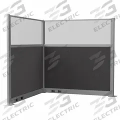 VERSARE Cubicle Wall: 72 in Overall Ht, 72 in Overall Wd, 4 Panels, Charcoal, Fabric (MPN 1859378). Key specifications — Panel Color: Charcoal; Brand: VERSARE; Panel Material: Fabric; Window Style: Fluted.