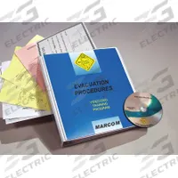 MARCOM Reference Material: Evacuation Procedures, DVD/Quiz/Scheduling Forms/Training Certificate (MPN V0002409EM). Key specifications — Regulations Covered: OSHA 29 CFR 1910; Product Type: Reference Material; Includes: Quiz; Brand: MARCOM.