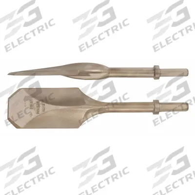 AMPCO Chisel: 0.875 in Shank Size, Hex, Round, 4 1/2 in Chisel Tip Wd - Spade Chisels for Pavement Breakers