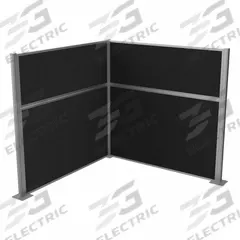 VERSARE Cubicle Kit: 72 in Overall Ht, 72 in Overall Wd, 2 Panels, Black, Fabric (MPN HPKL-66-S-DX). Key specifications — Panel Color: Black; Brand: VERSARE; Panel Material: Fabric.