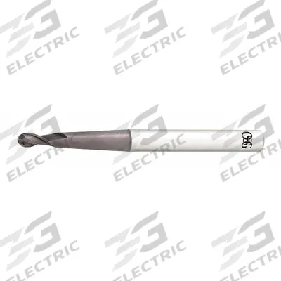 OSG Ball End Mill: Carbide, TiAlN Coated, 2 Flute, 3/32" Mill Dia, 0.16" LOC - Pencil-Neck Carbide Ball End Mills for Stainless Steel & Super Alloys