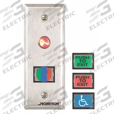 SECURITRON Exit Push Button: 4 1/2 in Ht, 5/8 in Dp, 1 3/4 in Wd, ADA Compliant - Push-to-Exit Buttons