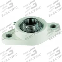 NTN 2 Bolt Flange Bearing: Radial Ball, 30 mm Bore, Polymer, Set Screws, 80 mm Lg, 41.2 mm Wd (MPN SUCNFL206). Key specifications — Bore Type: Cylindrical; Brand: NTN; Lubricant Material: FDA/USDA-H1 Solid Grease; Mounting Bolt Size: M10; System of Measurement: Metric; Included Bearing Cap: None.