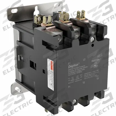 Dayton Definite Purpose Magnetic Contactor: 3 Poles, 24V AC, 90 A - Non-Reversing Definite Purpose Contactors
