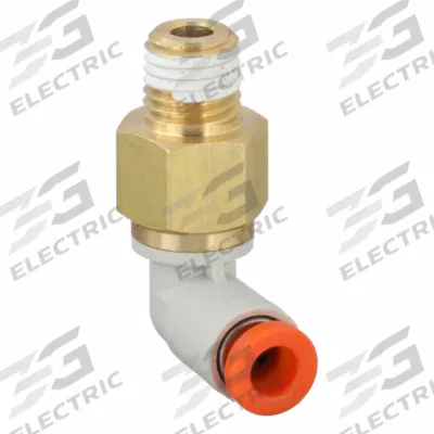 SMC Push-Fit Elbow Fitting: 5/32 in OD x 1/16 in Pipe Size, Push-to-Connect x MNPT - Polybutylene & Brass Tube Fittings
