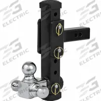 BUYERS PRODUCTS Tri Ball Hitch: Class 4, 2 in Compatible Ball Shank Dia, Tri-Ball Hitch Ball Mount (MPN 1802000). Key specifications — Material: Carbon Steel; Ball Mount Style: Tri-Ball Hitch; Vehicle Class: Class 4; Brand: BUYERS PRODUCTS; Features: Quick, Tool-Free Ball and Height Adjustment; Finish: Chrome; Includes: Clevis Pin; Mount w/ Hitch Ball Style: Adjustable.