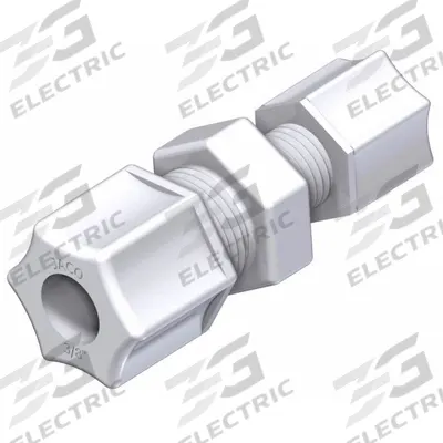 JACO Union Compression Connector: 5/16 in OD x 5/16 in OD Size, Compression x Compression - General Purpose Nylon Compression Fittings