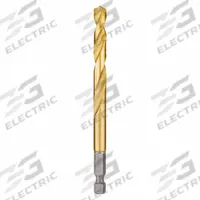 MILWAUKEE Hex Shank Drill Bit: 19/64", 135° Split Point, TiN-Coated HSS, Impact Rated (MPN 48-89-4616). Key specifications — attr1234973: Impact Rated; attr1234966: MILWAUKEE; attr1234978: 0.2969.