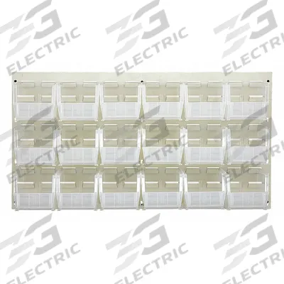 QUANTUM STORAGE SYSTEMS Louvered Panel: 20 in x 36 in x 1/4 in, 1 Sides, 18 Bins - Wall-Mount Louvered Panels with Bins
