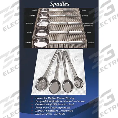 SPRING USA Portion Controller: 6 oz Capacity, Stainless Steel, Solid, Silver - Portion Control Spoons