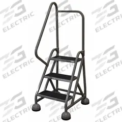 COTTERMAN Rolling Ladder: 2.3 ft Platform Ht, Partially Assembled, Steel, Wt-Actuated Auto-Lock (MPN ST-302 A2 C1 P5). Key specifications — Includes Handrails: Handrails Included; Material: Steel; Brand: COTTERMAN; Color: Gray.