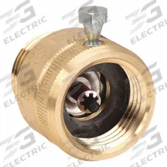 WATTS Hose Connection Vacuum Breaker: Female GHT x Male GHT, For Water Media, 33°F – 180°F, Brass (MPN LF8FR). Key specifications — Connection Gender - Side 1: Female; Connection Gender - Side 2: Male; Connection Type - Side 1: GHT; Connection Type - Side 2: GHT; Includes Atmospheric Vent: No Atmospheric Vent; Includes Freeze Protection: Freeze Protection Included; Security Mechanism: Break-Away Set Screw; Includes Drain Capability: Manual Drain.