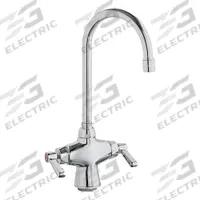CHICAGO FAUCETS Gooseneck Kitchen Faucet: Single-Post, Deck, Cast Brass, 2.2 gpm Flow Rate (MPN 50-ABCP). Key specifications — Brand: CHICAGO FAUCETS.