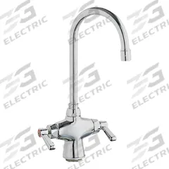 CHICAGO FAUCETS Gooseneck Kitchen Faucet: Single-Post, Deck, Cast Brass, 2.2 gpm Flow Rate (MPN 50-ABCP). Key specifications — Brand: CHICAGO FAUCETS.