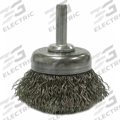 WEILER Crimped Wire Cup Brush: Crimped Steel, 1 3/4 in Brush Dia, 1/4 in Shank - Light-Cleaning Brushes for Carbon Steel