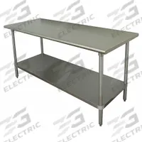 ADVANCE TABCO Work Table: Fixed Ht, Stainless Steel, 72 in x 36 in, 630 lb Overall Load Capacity (MPN SS-366). Key specifications — Brand: ADVANCE TABCO.
