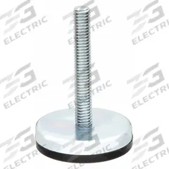 GLIDE RITE Male-End Leveling Mount: Fixed Stud, M8 Thread Size, 52 mm, 114 kg Capacity (MPN MG03-EL). Key specifications — Base Shape: Round; Load Capacity: 114 kg; Thrust Pad Material: Rubber.