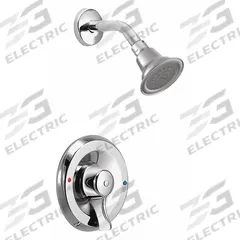 MOEN Shower Faucet: Commercial Posi-Temp T8375, 2.5 gpm Fixed Showerhead Flow Rate, Brass/Metal. Key specifications — Showerhead Material: Brass; Series: Commercial Posi-Temp T8375.