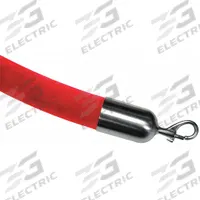 LAWRENCE METAL Barrier Rope: Red, 3 ft Overall Lg, Velour, Snap End (MPN ROPE-VELR-22-03/0-2-SNAP-1S). Key specifications — Brand: LAWRENCE METAL; End Cap Material: Metal.