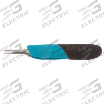 EREM Ergonomic Precision Tweezers: Stainless Steel, Point, Straight Tip - ESD-Safe Tweezers
