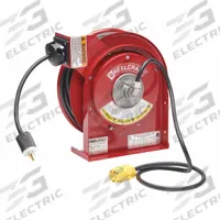 REELCRAFT Extension Cord Reel: Ratchet Lock, 35 ft Cord Lg, 16 AWG, SJTOW, 5-15P Cord Lg, 5-15R, Red (MPN L 4035 163 3-RP). Key specifications — Retractable Cord Ending NEMA Configuration: 5-15P; Feeder Cord Ending NEMA Configuration: 5-15R; Brand: REELCRAFT.