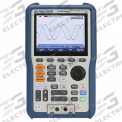 B&K PRECISION Handheld Oscilloscope: Portable Handheld Digital Oscilloscopes, Non-Isolated, Auto (MPN 2511B). Key specifications — Power Source: AC Adapter; IP Rating: IP51; Manufacturer Part Number: 2511B; AC Magnitude Calculation: True RMS; Basic AC Current Accuracy: ±(1% +15 Digits); Basic AC Voltage Accuracy: +/-(1% +15 Digits); Basic DC Current Accuracy: ±(1% +15 Digits); Basic DC Voltage Accuracy: ±(1% +15 Digits).