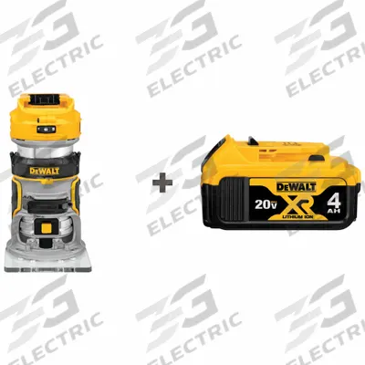 DEWALT Cordless Router Kit: 20V MAX*, Battery Included, Fixed Base, 1.25 hp, 25,500 RPM - DEWALT Cordless Routers