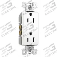 LEGRAND Receptacle: Duplex, 5-15, White, 125V AC, 15 A, 2 Pole / 3 Wire (MPN 885TRW)
