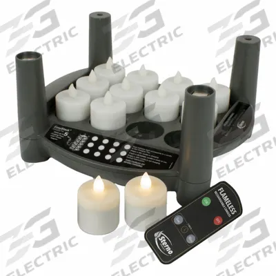STERNO Flameless Candle: 24 hr Burn Time, Black/White, 9 3/4 in Overall Ht - Candles & Votives
