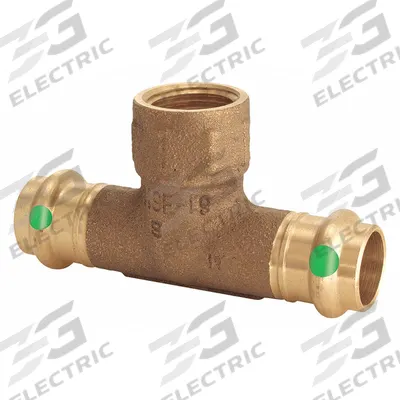 VIEGA PROPRESS Crimp Tee Fitting: Tee, 1 1/4 in CTS x 1 1/4 in CTS x 3/4 in Pipe size - Plumbing Copper & Bronze Press Tube Fittings
