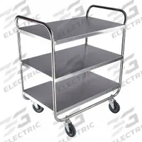 APPROVED VENDOR Utility Cart: 500 lb, 33 in L x 21 in W Shelf, 3 Shelves, Silver, No Handle (MPN 60EF11). Key specifications — Caster/Wheel Configuration: (4) Swivel; Brand: APPROVED VENDOR; Caster Wheel/Tread Material: Polyurethane.