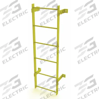 TRI-ARC Ladder,Steel,Standard Fixed,6-Rung: 6 ft Overall Ht, 25 in Overall Wd, Steel - Fixed Ladders