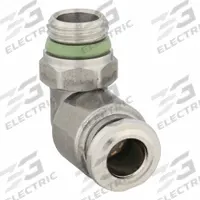 AIGNEP USA Push-Fit Elbow Fitting: 6 mm OD x 1/8 in Pipe Size, Push-to-Connect x Universal Thread (MPN 60111X-6-1/8). Key specifications — Brand: AIGNEP USA; Thread Size A: 1/8-28.