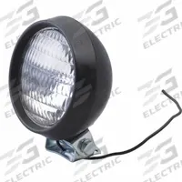 GROTE Vehicle Work Light: Round, Flood, Incandescent, Bracket, Blunt Cut Wires, Universal, Black (MPN 64921). Key specifications — Housing Color: Black; Brand: GROTE; Electrical Connection: Blunt Cut Wires; Installation Type: Removable.
