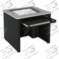 VERSADESK Computer Desk: Wood, Gray Matrix, 0 Drawers, 36 in Overall Wd, 31 in Overall Ht (MPN DV3624-BG). Key specifications — Desktop Material: Wood; Includes Modesty Panel: Yes; Kit Product Type: Computer Desk; Desktop Color: Gray Matrix; Brand: VERSADESK; Frame Color: Black; Frame Material: Steel; Product Type: Computer Desk.