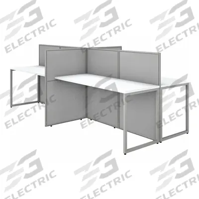BUSH BUSINESS FURNITURE Modular Cubicle Workstation: 45 in Overall Ht, 119 in Overall Wd - Office Cubicles with Privacy Panels