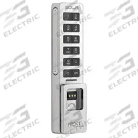 SOLA Electronic Keyless Lock: Brushed Nickel, Cam Latch, 5 1/4 in Body Ht, 1 1/4 in Body Wd, Keypad (MPN NLS3-K1-KT10-619-01B-3203). Key specifications — Finish: Brushed Nickel; Latch Type: Cam Latch; Brand: SOLA; Manufacturer Part Number: NLS3-K1-KT10-619-01B-3203.