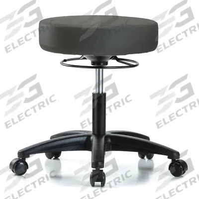 APPROVED VENDOR Cleanroom Stool: Vinyl, Ht Range 18 in to 23 in, 17 in Seat Wd, 17 in Seat Dp - Vinyl Lab Stools