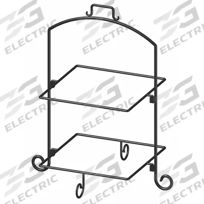 ITI Plate Stand: Black, Iron, 16 1/2 in Overall Wd, 20 1/2 in Overall Lg - Buffet Plate Stands
