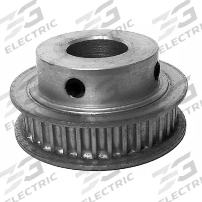 Dayton Timing Pulley: Curvilinear, Fixed, For HTD Timing Belt Section, For 6 mm Belt Wd - HTD Section Fixed-Bore Timing Pulleys with Hub