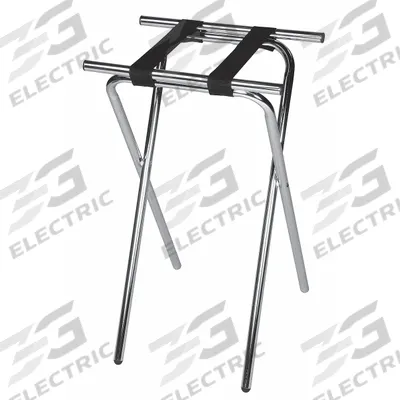 CSL Tray Stand: Steel, Chrome, 19 in Overall Wd, 31 in Overall Ht - Tray Stands