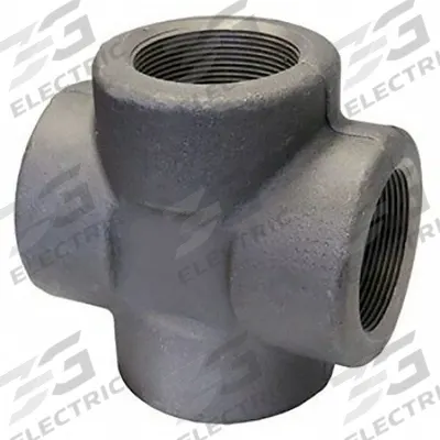 ANVIL Metal Pipe Cross: 3 in x 3 in x 3 in x 3 in, Steel, Class 3000 - Threaded High-Pressure Pipe Fittings