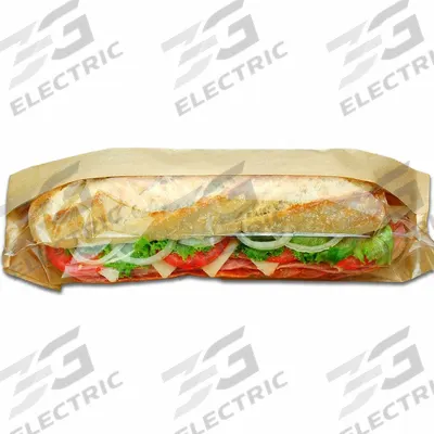 READY FRESH Window Sandwich Bag: 3 1/4 in Wd, 2 in Dp, Kraft Paper/OPP, Heat Sealable - Paper Window Sandwich Bags