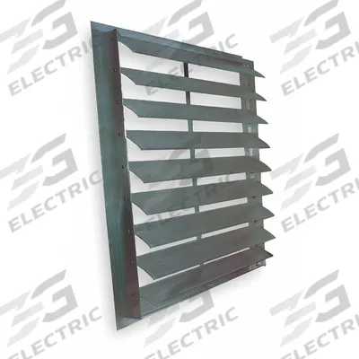Dayton 63"H-W 6 1/4"L Extrd Alu Backdraft Dampr: For 60 in Fan, Double Panel, 63 in H - Wall-Mount Backdraft Dampers