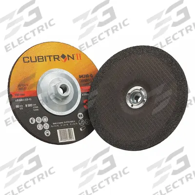 3M CUBITRON II Depressed Center Grinding Wheel: Type 27, 7" x 1/4" x 5/8"-11 - Cool-Cutting Grinding Wheels for Carbon & Stainless Steel