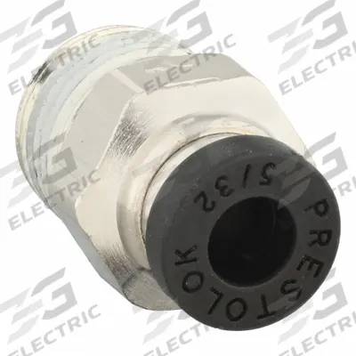 PARKER Push-Fit Fitting: 5/32 in OD x 1/8 in Pipe Size, Push-to-Connect x MNPTF - Nickel-Plated Brass Tube Fittings