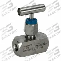 PARKER Needle Valve: Inline Valve Body, 316 Stainless Steel, 1/4 in Pipe Size, FNPT x FNPT, Female (MPN V-503SDT). Key specifications — Standards: ASTM A 105; Brand: PARKER; Connection Gender - Side 2: Female; Connection Gender - Side 1: Female; Connection Type - Side 1: NPT; Connection Type - Side 2: NPT; Connection Type: FNPT x FNPT.